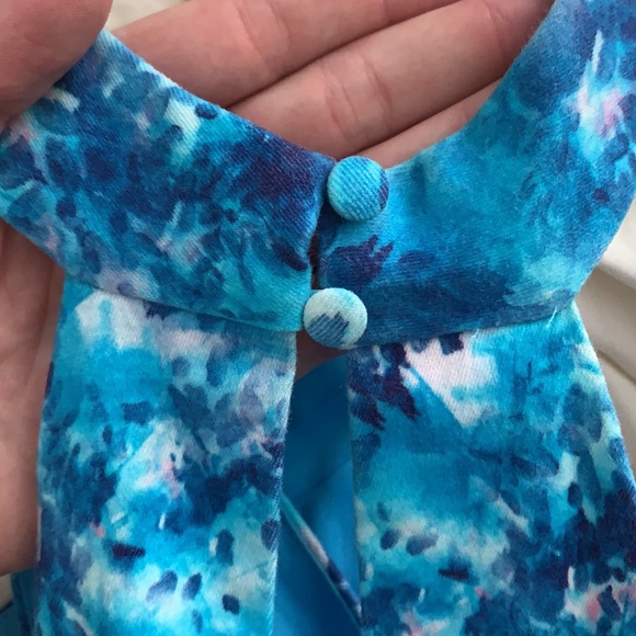 Blue Floral/Tie Dye Romper - Picture 3 of 3